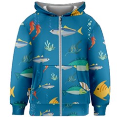 Fish-73 Kids  Zipper Hoodie Without Drawstring