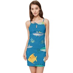 Fish-73 Summer Tie Front Dress by nateshop