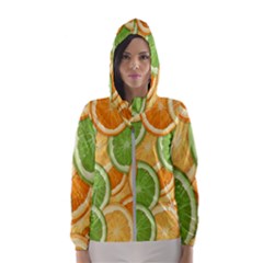 Fruits-orange Women s Hooded Windbreaker