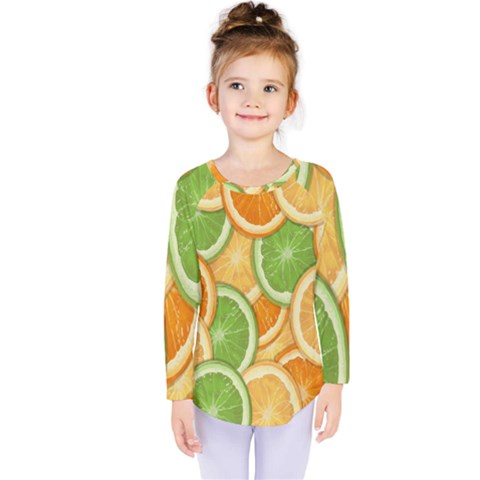 Fruits-orange Kids  Long Sleeve Tee by nateshop