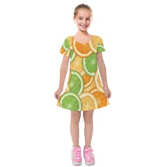 Fruits-orange Kids  Short Sleeve Velvet Dress by nateshop