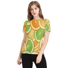 Fruits-orange Women s Short Sleeve Rash Guard