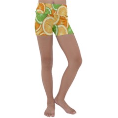 Fruits-orange Kids  Lightweight Velour Yoga Shorts by nateshop