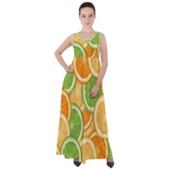 Fruits-orange Empire Waist Velour Maxi Dress by nateshop