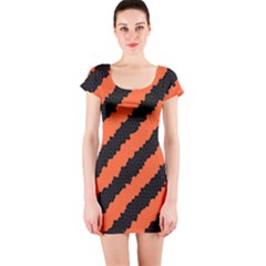 Halloween-background Short Sleeve Bodycon Dress