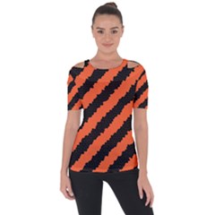 Halloween-background Shoulder Cut Out Short Sleeve Top by nateshop