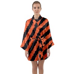 Halloween-background Long Sleeve Satin Kimono by nateshop