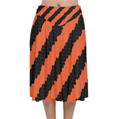 Halloween-background Velvet Flared Midi Skirt