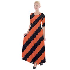 Halloween-background Half Sleeves Maxi Dress by nateshop