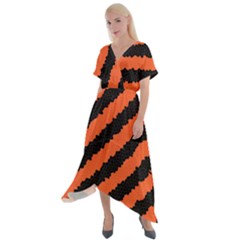 Halloween-background Cross Front Sharkbite Hem Maxi Dress by nateshop