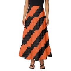 Halloween-background Tiered Ruffle Maxi Skirt