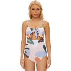 Palm Knot Front One-piece Swimsuit