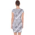 Strip-gray Capsleeve Drawstring Dress  View2