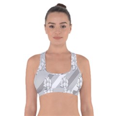 Strip-gray Cross Back Sports Bra by nateshop