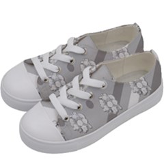 Strip-gray Kids  Low Top Canvas Sneakers by nateshop