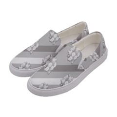 Strip-gray Women s Canvas Slip Ons by nateshop