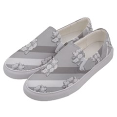 Strip-gray Men s Canvas Slip Ons by nateshop