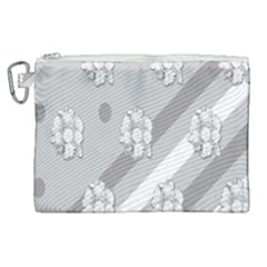 Strip-gray Canvas Cosmetic Bag (xl) by nateshop