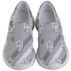 Strip-gray Kids Lightweight Slip Ons by nateshop