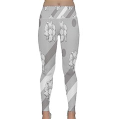 Strip-gray Lightweight Velour Classic Yoga Leggings