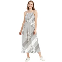 Strip-gray Boho Sleeveless Summer Dress by nateshop