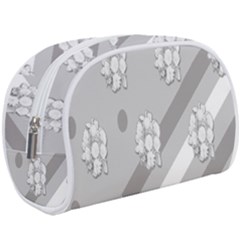 Strip-gray Make Up Case (large) by nateshop