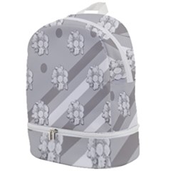 Strip-gray Zip Bottom Backpack by nateshop