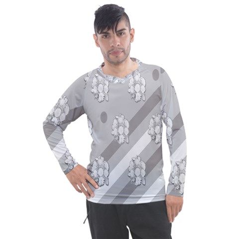 Strip-gray Men s Pique Long Sleeve Tee by nateshop