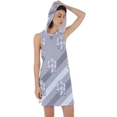 Strip-gray Racer Back Hoodie Dress