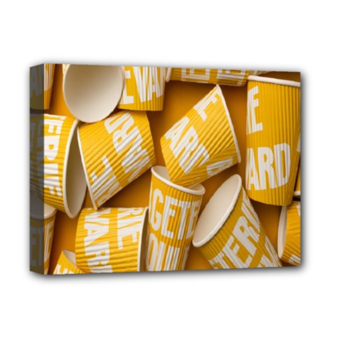 Yellow-cups Deluxe Canvas 16  X 12  (stretched)  by nateshop