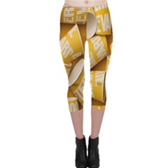 Yellow-cups Capri Leggings  by nateshop