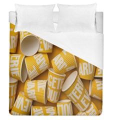 Yellow-cups Duvet Cover (queen Size) by nateshop