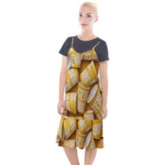 Yellow-cups Camis Fishtail Dress