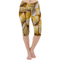 Yellow-cups Lightweight Velour Cropped Yoga Leggings