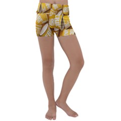 Yellow-cups Kids  Lightweight Velour Yoga Shorts