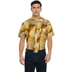 Yellow-cups Men s Short Sleeve Pocket Shirt 