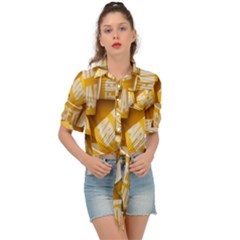 Yellow-cups Tie Front Shirt 