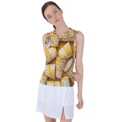 Yellow-cups Women s Sleeveless Sports Top