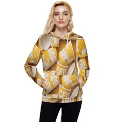 Yellow-cups Women s Lightweight Drawstring Hoodie