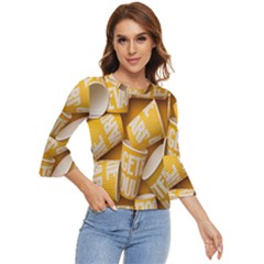 Yellow-cups Bell Sleeve Top