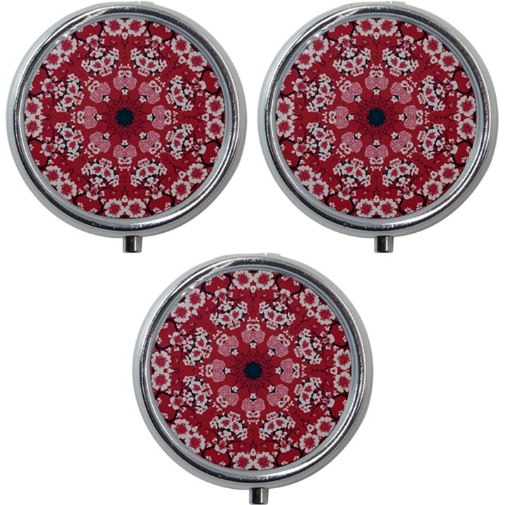 Traditional Cherry blossom  Mini Round Pill Box (Pack of 3)