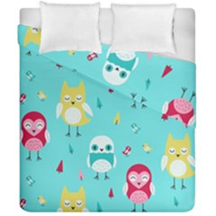 Owls Owl Bird Cute Animal Art Vector  Pattern Colorful Duvet Cover Double Side (california King Size) by Salman4z