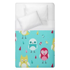 Owls Owl Bird Cute Animal Art Vector  Pattern Colorful Duvet Cover (single Size) by Salman4z