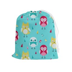 Owls Owl Bird Cute Animal Art Vector  Pattern Colorful Drawstring Pouch (xl) by Salman4z