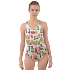 Vegetables Cut-out Back One Piece Swimsuit by SychEva