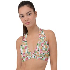 Vegetables Halter Plunge Bikini Top by SychEva