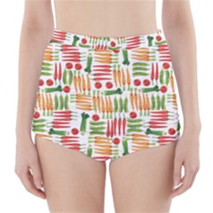 Vegetables High-waisted Bikini Bottoms by SychEva