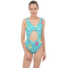 Owls Owl Bird Cute Animal Art Vector  Pattern Colorful Center Cut Out Swimsuit by Salman4z