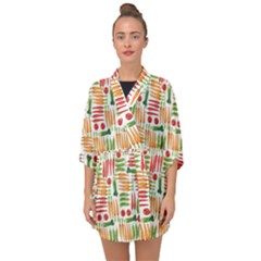 Vegetables Half Sleeve Chiffon Kimono by SychEva