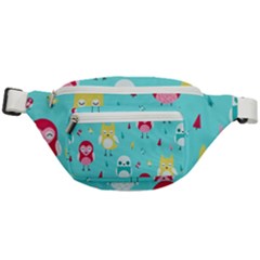 Owls Owl Bird Cute Animal Art Vector  Pattern Colorful Fanny Pack by Salman4z